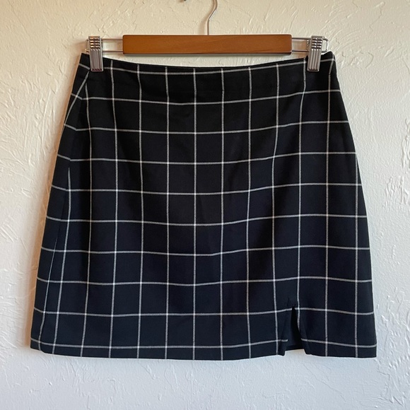 A&F windowpane side slit mini skirt EUC - Picture 1 of 3